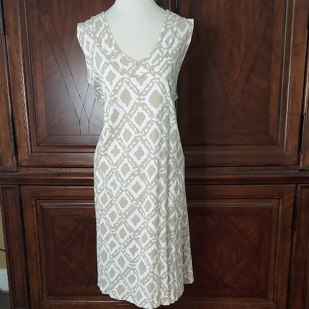 Fresh Produce Beige and White Knit Dress - 2X